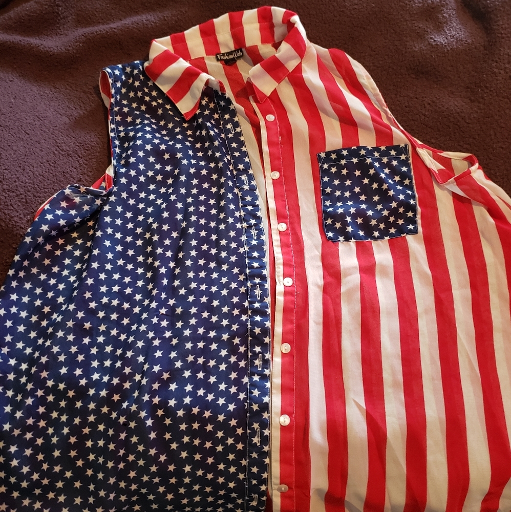 American Flag Sleeveless Top